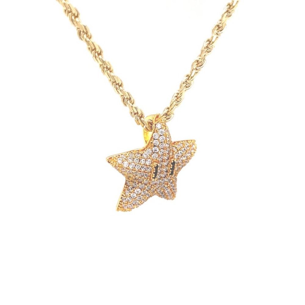 COPY - Mario Star Pendant / Hip Hop Jewelry w/ Ro… - Picture 2 of 3